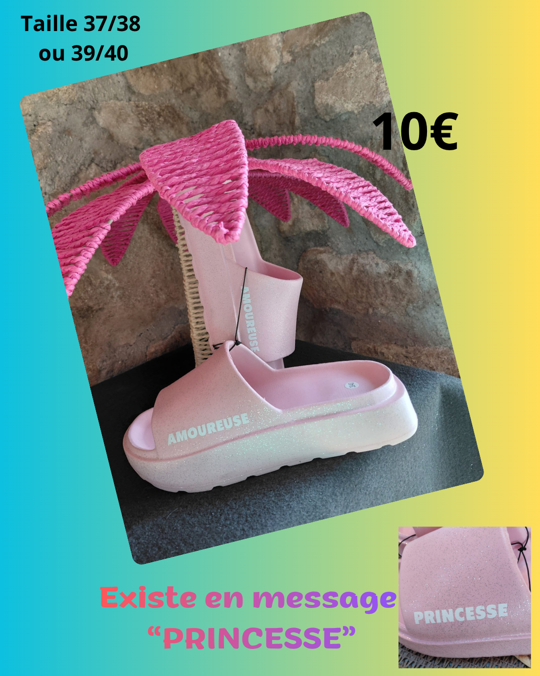 CLAQUETTES MESSAGES A PAILLETTES