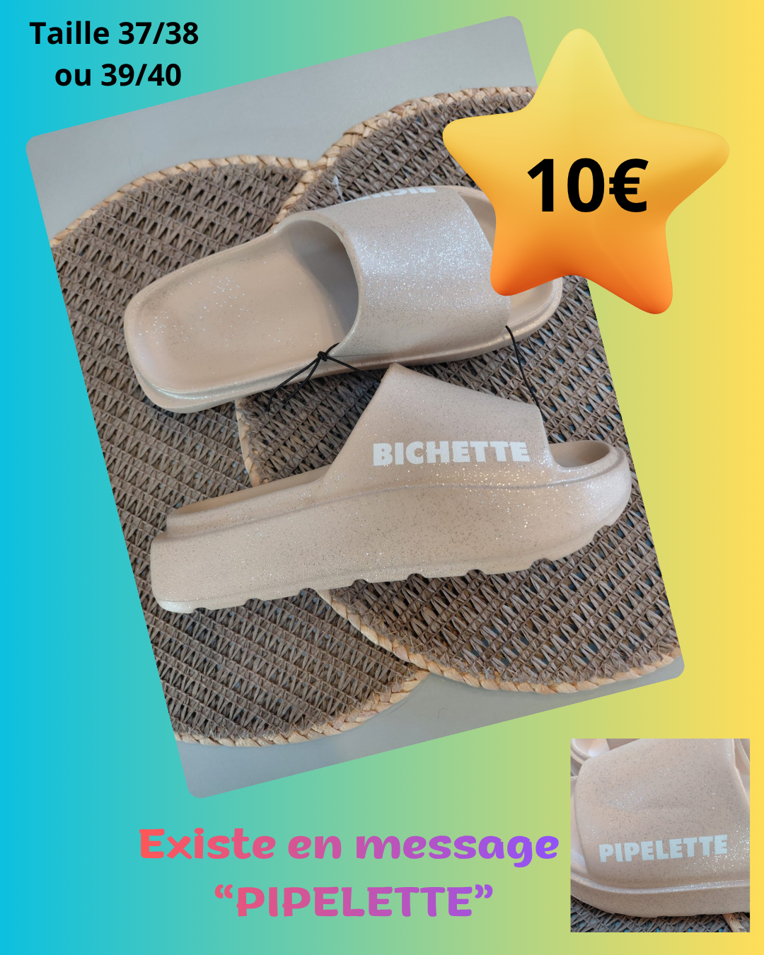 CLAQUETTES MESSAGES A PAILLETTES