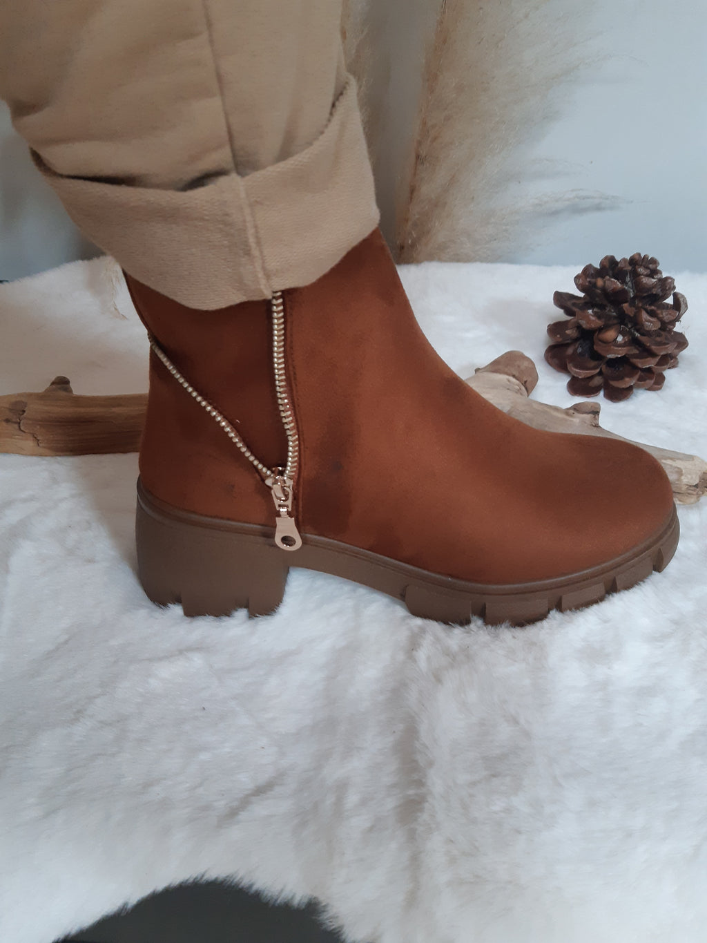 Bottines femme Camel