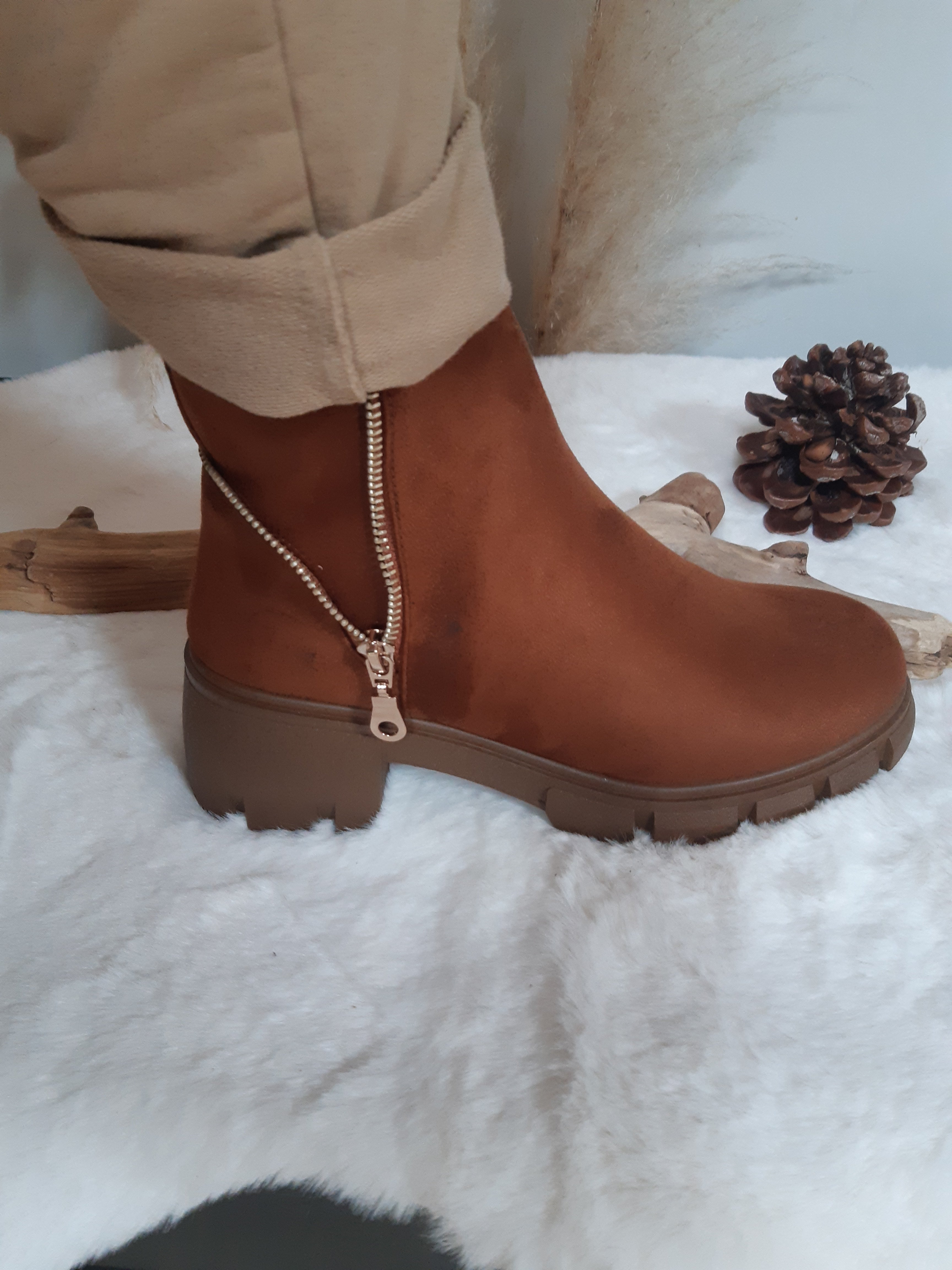 Bottines femme Camel