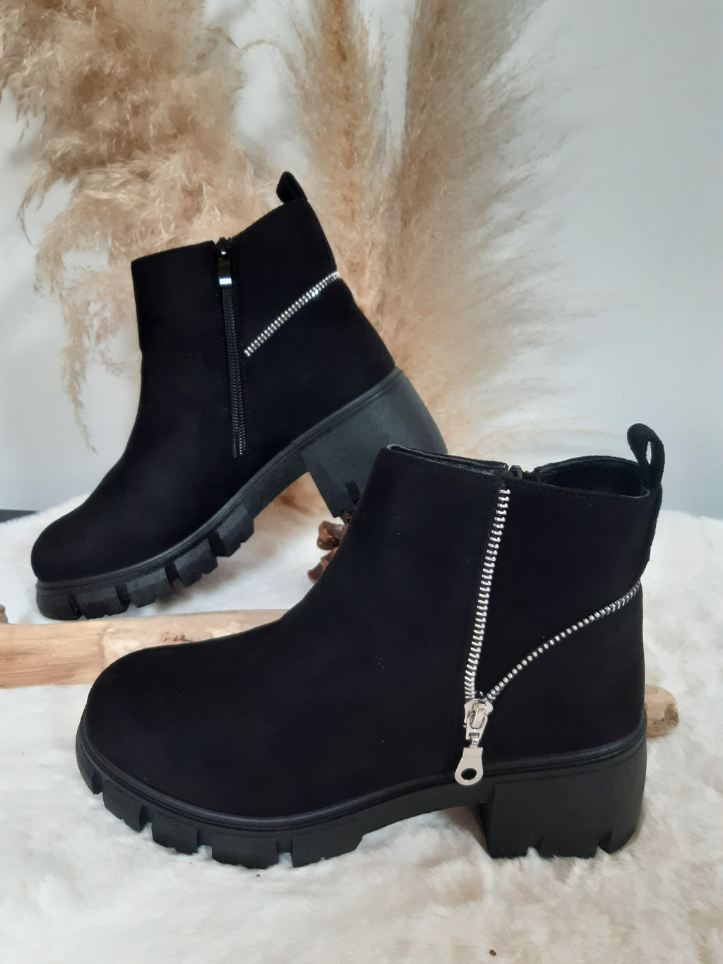 Bottines noires femme