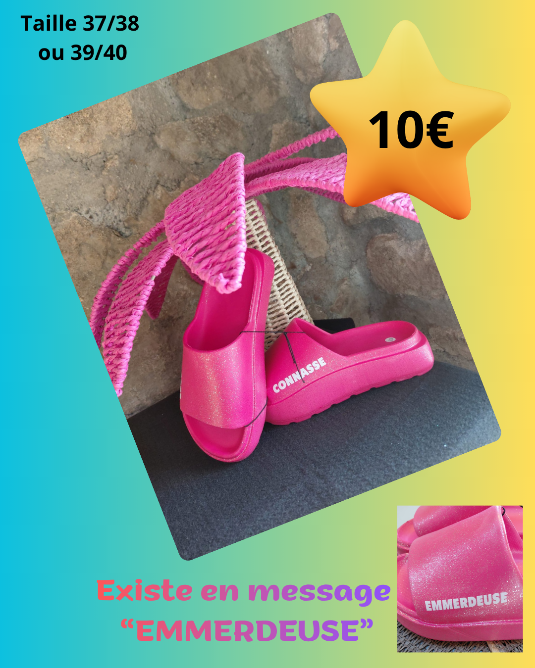 CLAQUETTES MESSAGES A PAILLETTES