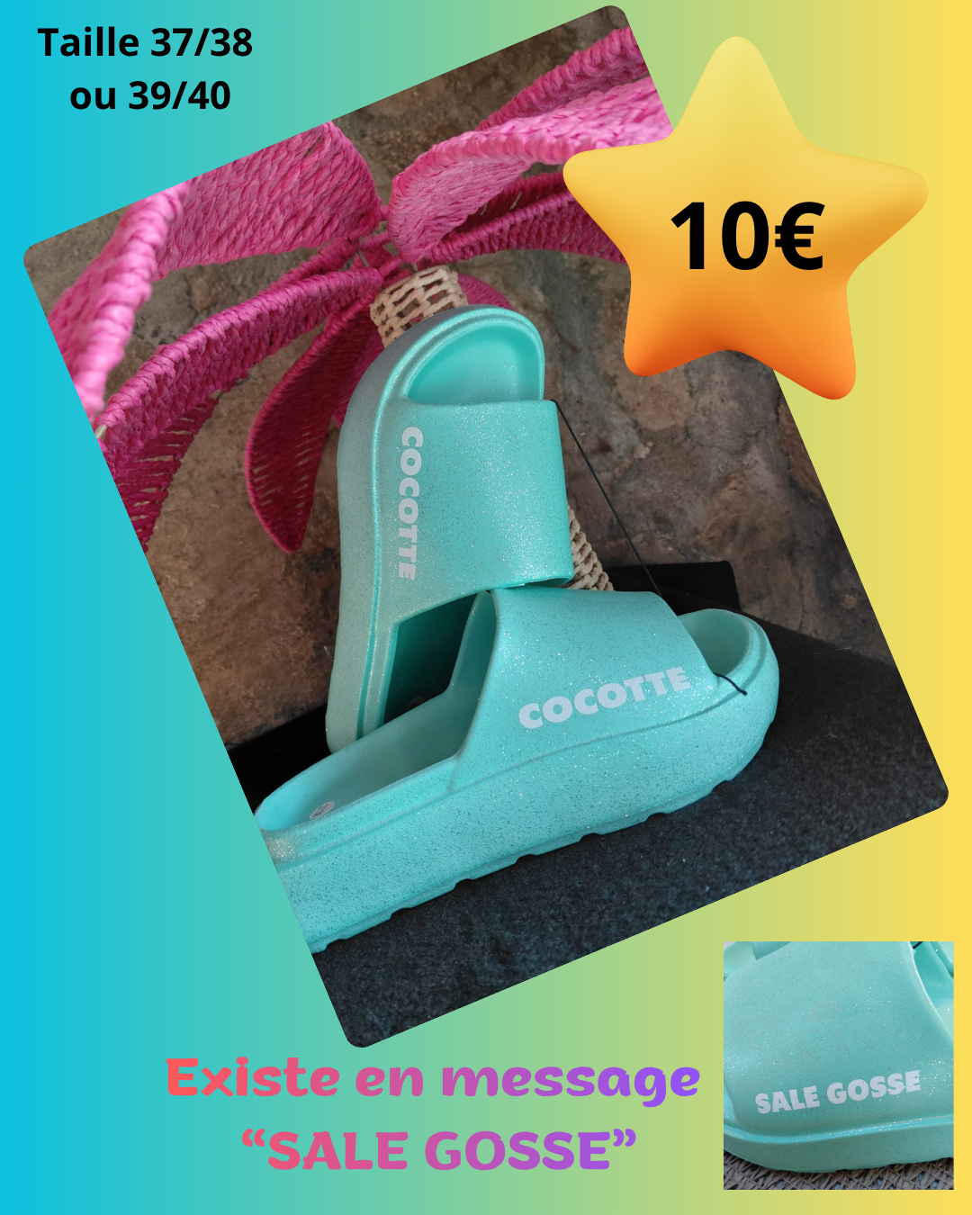 CLAQUETTES MESSAGES A PAILLETTES