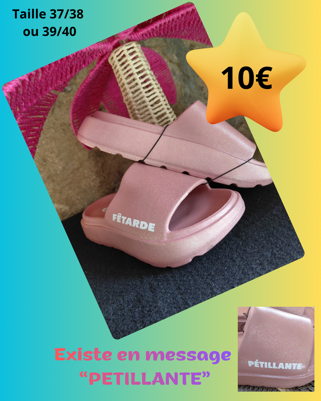 CLAQUETTES MESSAGES A PAILLETTES