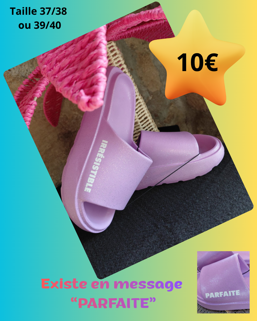 CLAQUETTES MESSAGES A PAILLETTES